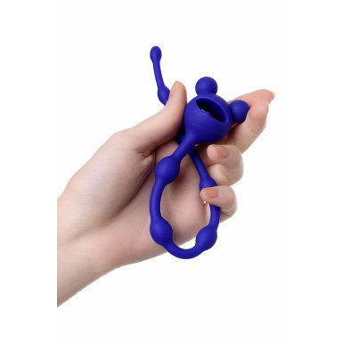 Синяя силиконовая анальная цепочка Froggy - 27,4 см. фото 3
