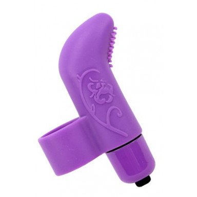 Фиолетовая вибронасадка на палец MisSweet - 7,4 см., фото