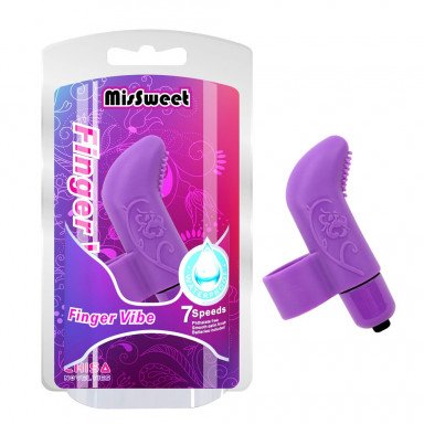 Фиолетовая вибронасадка на палец MisSweet - 7,4 см. фото 2