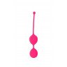 Розовые двойные вагинальные шарики Cosmo с хвостиком для извлечения, фото