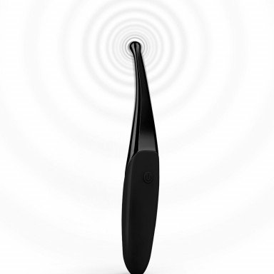 Черный точечный вибромассажер Senzi Vibrator - 14,7 см., фото