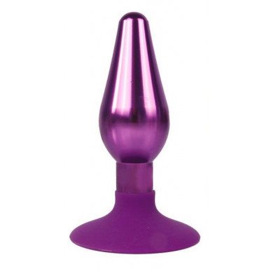 Фиолетовая конусовидная анальная пробка - 10 см., фото