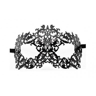 Чёрная металлическая маска Forrest Queen Masquerade, фото