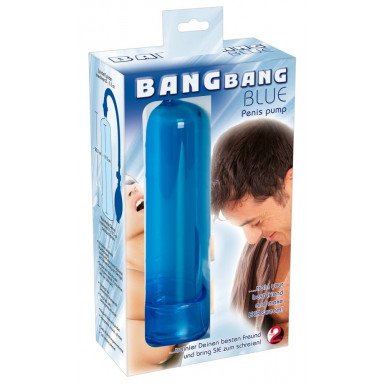 Синяя вакуумная помпа Bang Bang - 20 см. фото 3