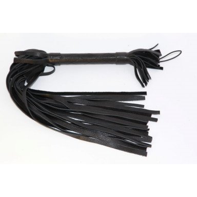 Чёрная плетка из натуральной кожи - 45 см., фото