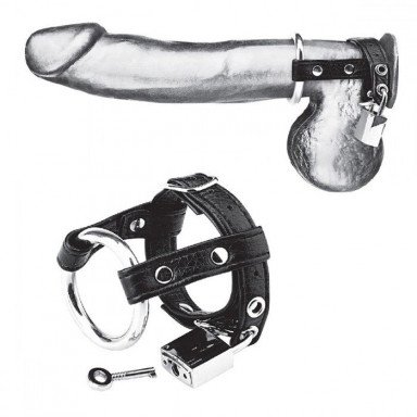 Утяжка на пенис на замочке Duo Cock And Ball Lock, фото