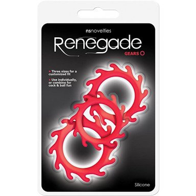Набор из 3 красных эрекционных колец Renegade Gears фото 2