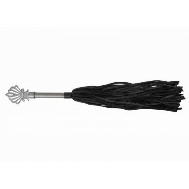 Черная многохвостая плеть с витой ручкой - 63 см. фото 3
