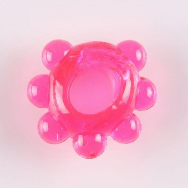 Розовое эрекционное колечко Цветок, фото