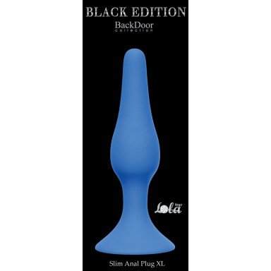 Синяя анальная пробка Slim Anal Plug XL - 15,5 см. фото 2