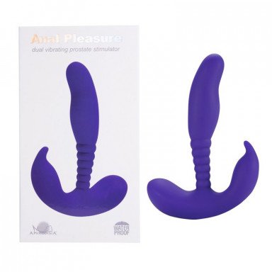 Фиолетовый стимулятор простаты Anal Pleasure Dual Vibrating Prostate Stimulator - 13,5 см. фото 3