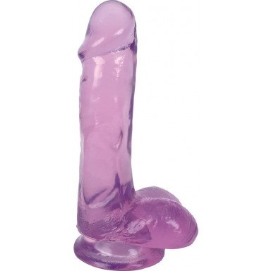 Фиолетовый гелевый фаллоимитатор Slim Stick with Balls - 15,2 см., фото