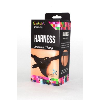 Чёрные трусики с плугом Kanikule Strap-on Harness Anatomic Thong, фото