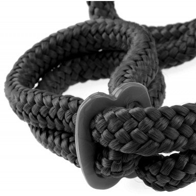 Черные верёвочные оковы на руки или ноги Silk Rope Love Cuffs фото 2