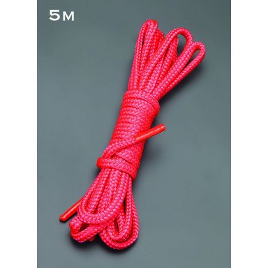 Красная шелковистая веревка для связывания - 5 м., фото