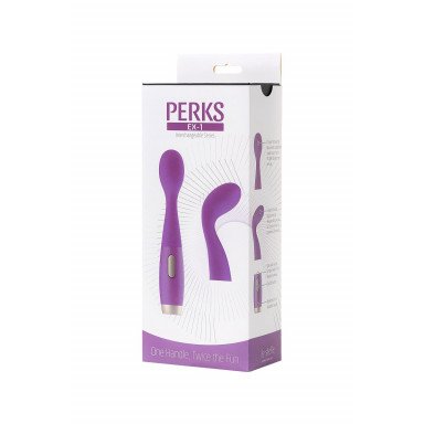 Фиолетовый вибратор Le Stelle PERKS SERIES EX-1 с 2 сменными насадками фото 8