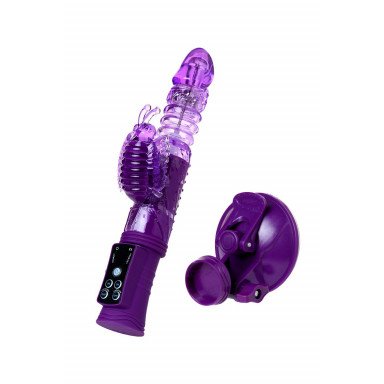 Фиолетовый вибратор-кролик на присоске - 23,5 см. фото 9