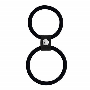 Чёрное двойное эрекционное кольцо Dual Rings Black фото 2