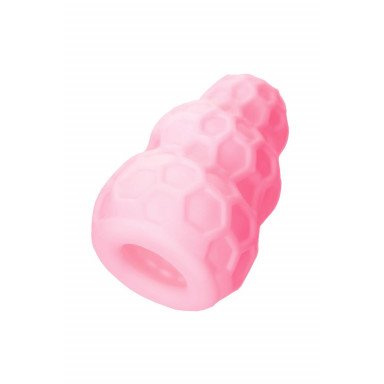 Розовый рельефный мастурбатор Flaff, фото