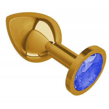 Золотистая средняя пробка с синим кристаллом - 8,5 см. фото 2