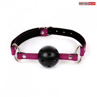 Фиолетово-черный кляп-шарик Ball Gag, фото