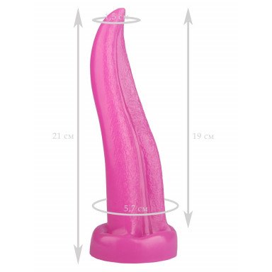 Розовая изогнутая анальная втулка-язык - 21 см. фото 4