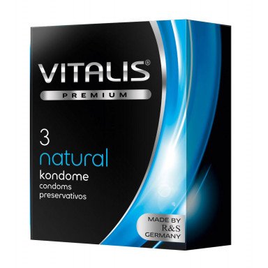 Классические презервативы VITALIS PREMIUM natural - 3 шт., фото