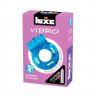 Голубое эрекционное виброкольцо Luxe VIBRO Кошмар русалки + презерватив, фото