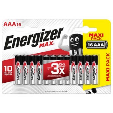 Батарейки Energizer MAX E92 1.5V типа ААА - 16 шт., фото