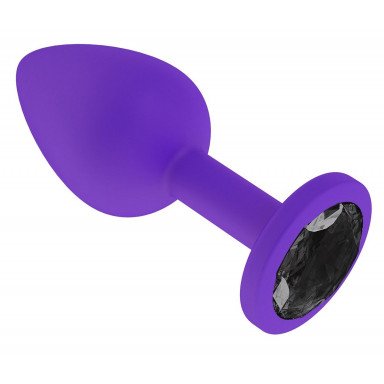Фиолетовая силиконовая пробка с чёрным кристаллом - 7,3 см. фото 2