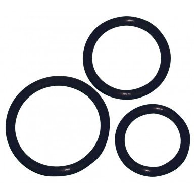 Набор из 3 чёрных эрекционных колец разного диаметра, фото