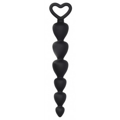 Черная анальная елочка Silicone Anal Beads - 17,5 см., фото