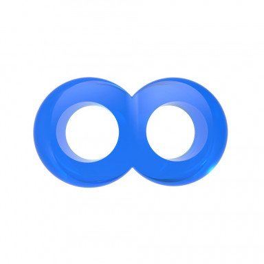 Синее эрекционное кольцо-восьмерка Duo Cock 8 Ball Ring, фото