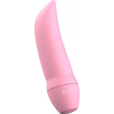 Розовая вибропуля Bmine Basic Curve - 7,6 см., фото