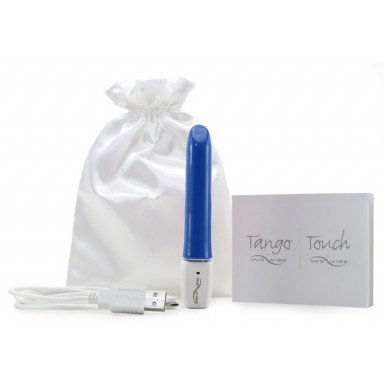 Синий перезаряжаемый вибратор Tango Blue USB rechargeable - 9 см. фото 5