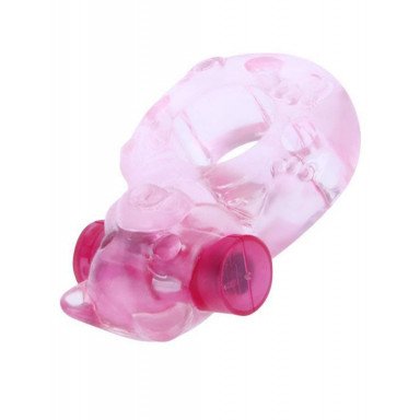Розовое эрекционное кольцо «Медвежонок» с мини-вибратором фото 2