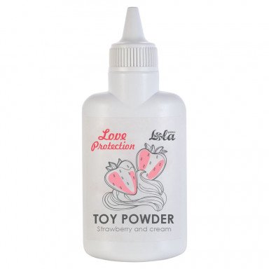 Пудра для игрушек Love Protection с ароматом клубники со сливками - 30 гр., фото