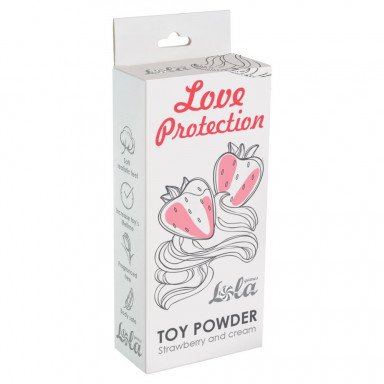 Пудра для игрушек Love Protection с ароматом клубники со сливками - 30 гр. фото 2