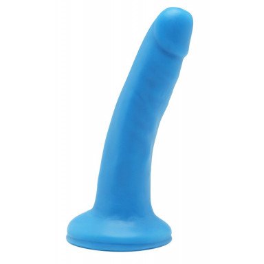 Голубой гладкий фаллоимитатор на присоске Happy Dicks Dong 6 inch - 15,2 см., фото