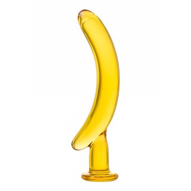 Жёлтый стимулятор-банан из стекла - 17,5 см., фото