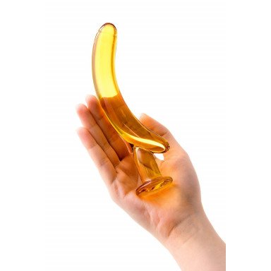 Жёлтый стимулятор-банан из стекла - 17,5 см. фото 2