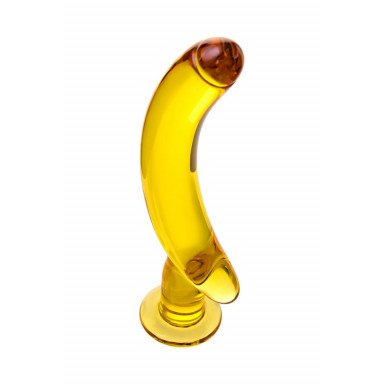 Жёлтый стимулятор-банан из стекла - 17,5 см. фото 3