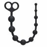 Чёрная анальная цепочка Orgasm Beads - 33,5 см., фото