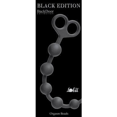 Чёрная анальная цепочка Orgasm Beads - 33,5 см. фото 2