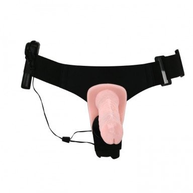 Женский страпон с вибрацией и вагинальной пробкой Ultra Passionate Harness - 18 см. фото 2