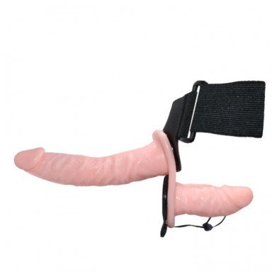 Женский страпон с вибрацией и вагинальной пробкой Ultra Passionate Harness - 18 см. фото 4