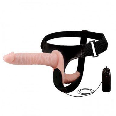 Женский страпон с вибрацией и вагинальной пробкой Ultra Passionate Harness - 18 см. фото 5