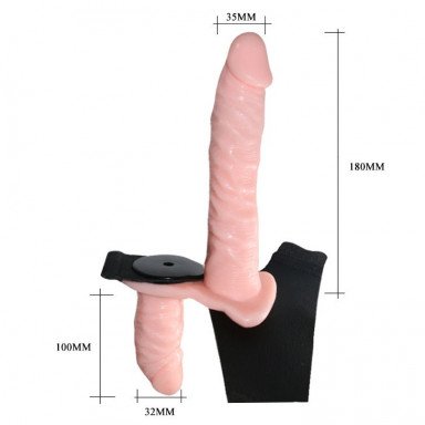 Женский страпон с вибрацией и вагинальной пробкой Ultra Passionate Harness - 18 см. фото 7