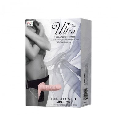 Женский страпон с вибрацией и вагинальной пробкой Ultra Passionate Harness - 18 см. фото 8
