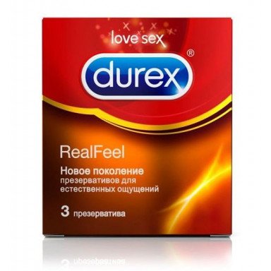 Презервативы Durex RealFeel для естественных ощущений - 3 шт., фото